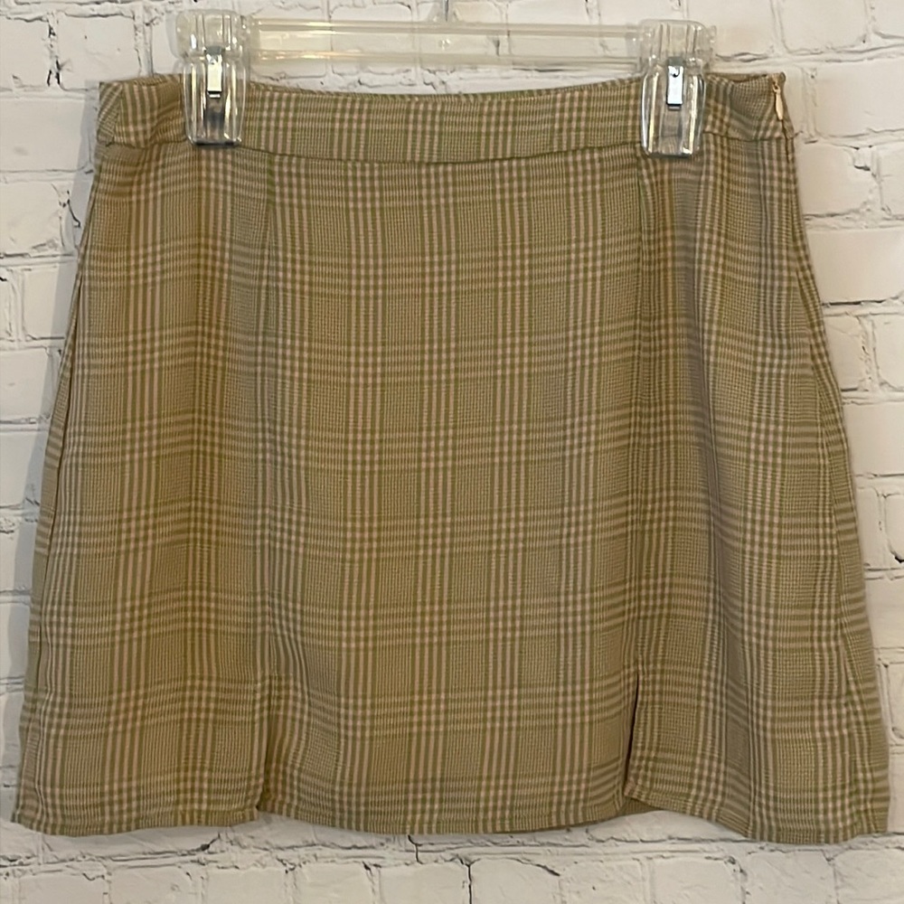 Altar’d State plaid green and pink mini skirt - Picture 1 of 7